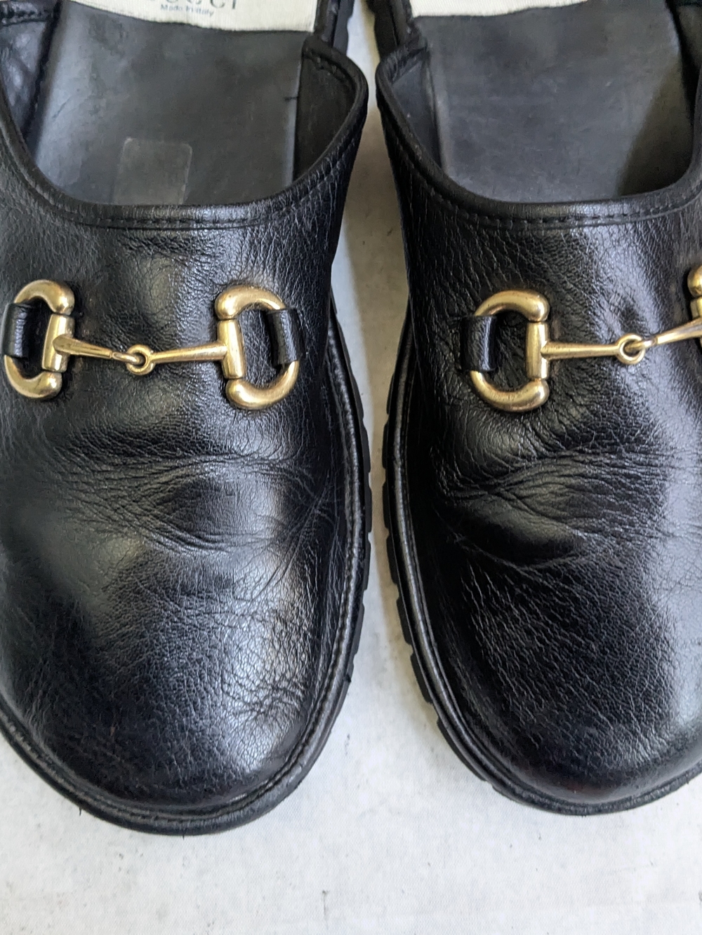 Gucci Black Leather Horsebit Mule Slip-Ons Men US 12 - Picture 5 of 15